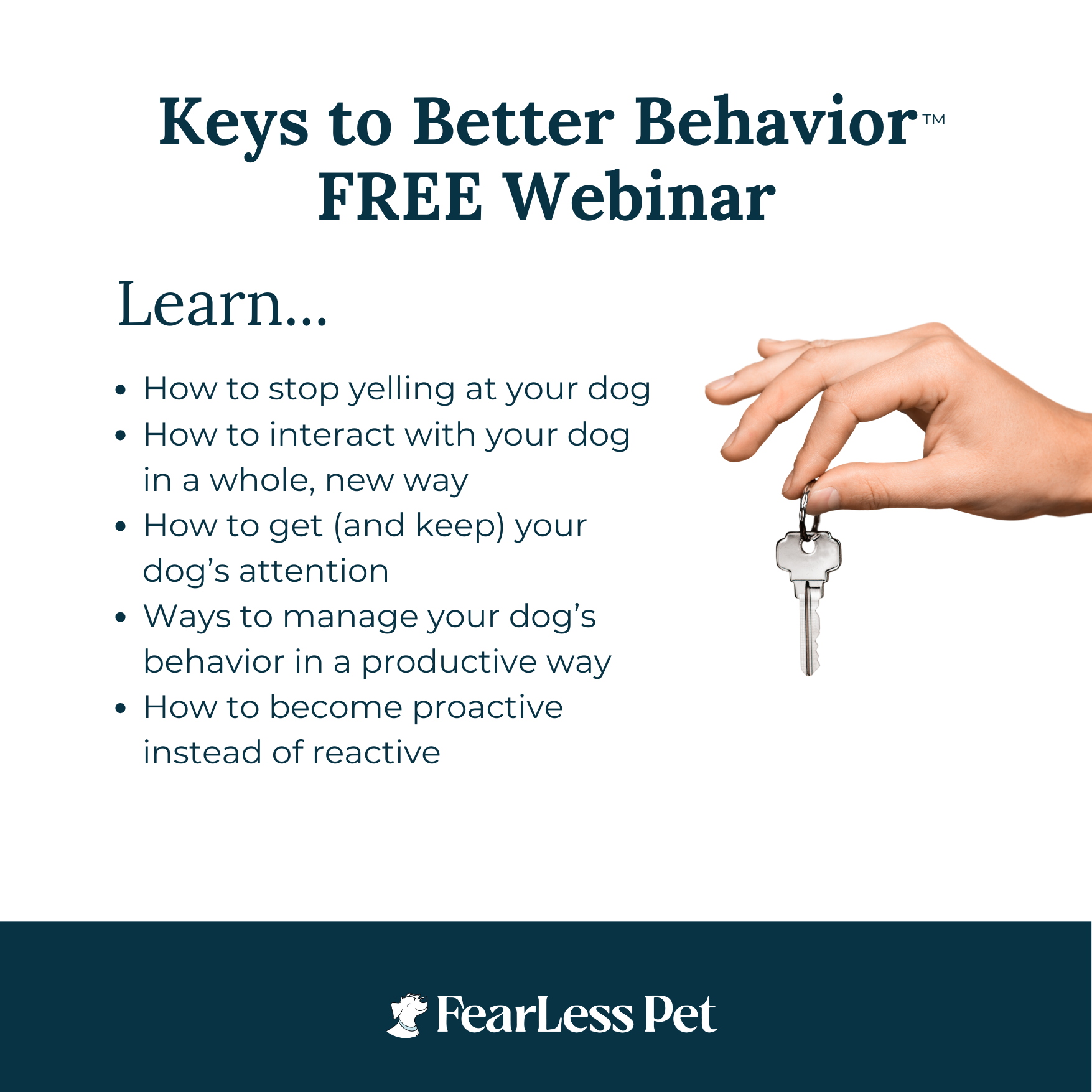 an image for a free dog training course on dog behavior from fearless pet